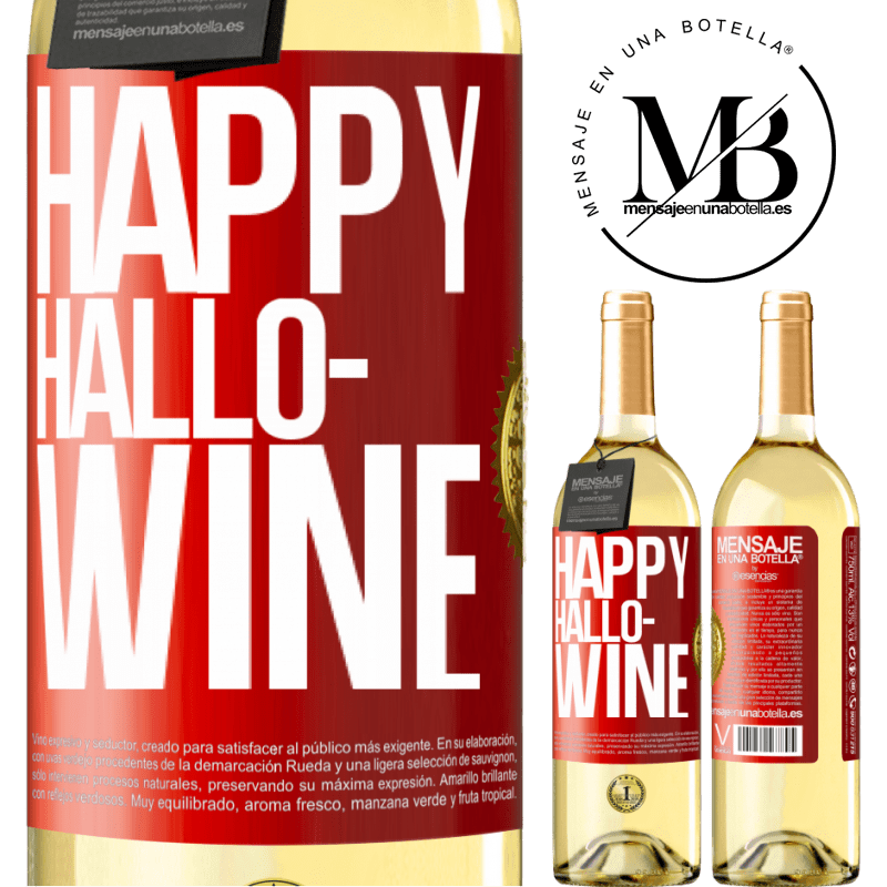 29,95 € Spedizione Gratuita | Vino bianco Edizione WHITE Happy Hallo-Wine Etichetta Rossa. Etichetta personalizzabile Vino giovane Raccogliere 2024 Verdejo