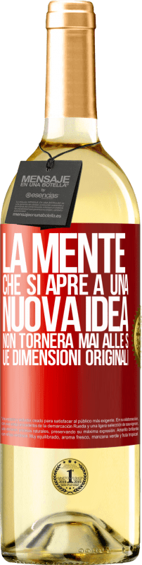 29,95 € Spedizione Gratuita | Vino bianco Edizione WHITE La mente che si apre a una nuova idea non tornerà mai alle sue dimensioni originali Etichetta Rossa. Etichetta personalizzabile Vino giovane Raccogliere 2025 Verdejo
