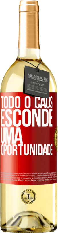 29,95 € Envio grátis | Vinho branco Edição WHITE Todo o caos esconde uma oportunidade Etiqueta Vermelha. Etiqueta personalizável Vinho jovem Colheita 2023 Verdejo