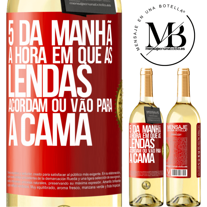 29,95 € Envio grátis | Vinho branco Edição WHITE 5 da manhã A hora em que as lendas acordam ou vão para a cama Etiqueta Vermelha. Etiqueta personalizável Vinho jovem Colheita 2024 Verdejo