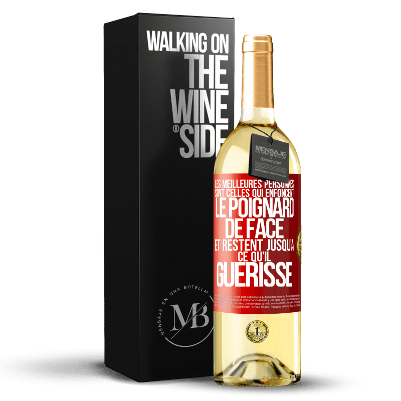 29,95 € Envoi gratuit | Vin blanc Édition WHITE Les meilleures personnes sont celles qui enfoncent le poignard de face et restent jusqu'à ce qu'il guérisse Étiquette Rouge. Étiquette personnalisable Vin jeune Récolte 2024 Verdejo