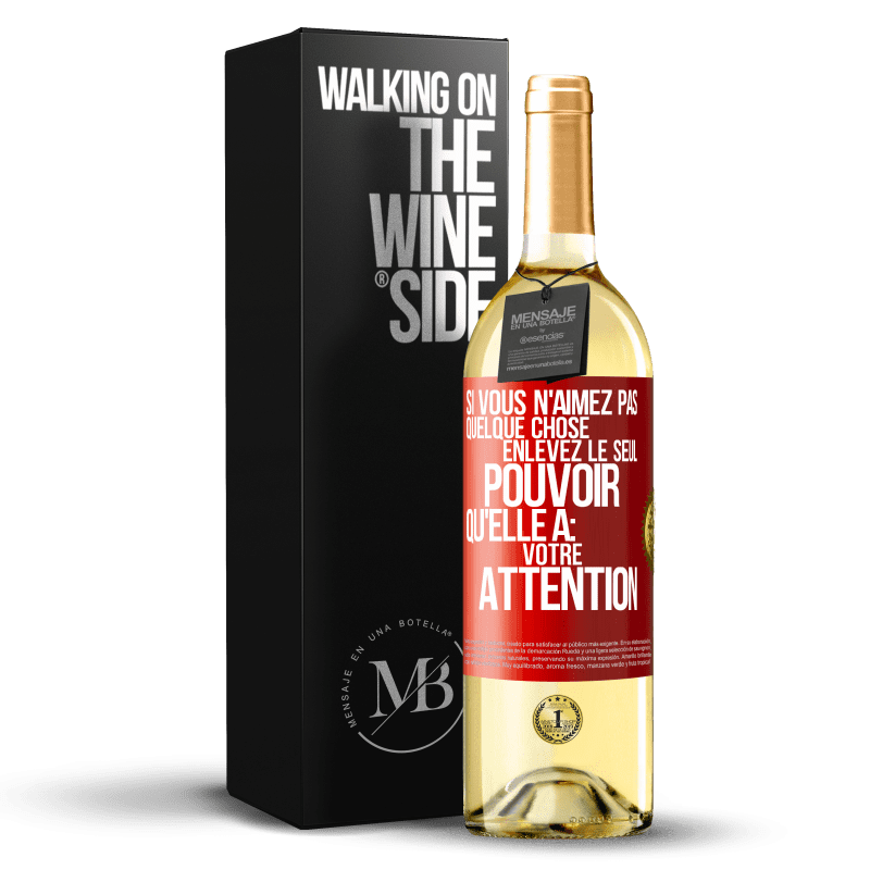 29,95 € Envoi gratuit | Vin blanc Édition WHITE Si vous n'aimez pas quelque chose enlevez le seul pouvoir qu'elle a: votre attention Étiquette Rouge. Étiquette personnalisable Vin jeune Récolte 2025 Verdejo