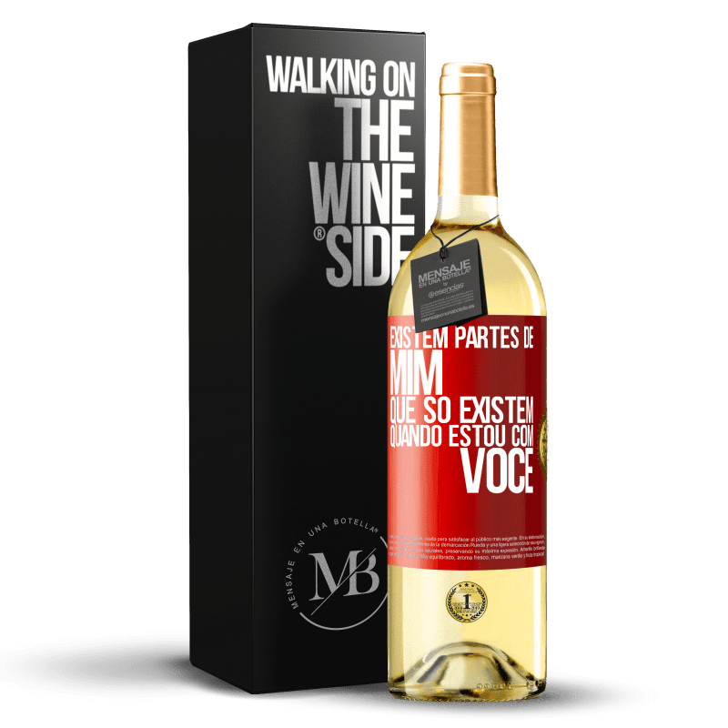 29,95 € Envio grátis | Vinho branco Edição WHITE Existem partes de mim que só existem quando estou com você Etiqueta Vermelha. Etiqueta personalizável Vinho jovem Colheita 2024 Verdejo