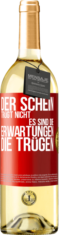 29,95 € | Weißwein WHITE Ausgabe Der Schein trügt nicht. Es sind die Erwartungen, die trügen. Rote Markierung. Anpassbares Etikett Junger Wein Ernte 2024 Verdejo