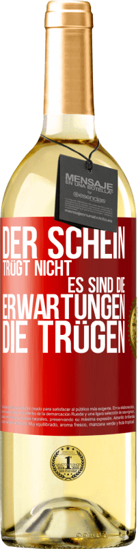 29,95 € | Weißwein WHITE Ausgabe Der Schein trügt nicht. Es sind die Erwartungen, die trügen. Rote Markierung. Anpassbares Etikett Junger Wein Ernte 2025 Verdejo