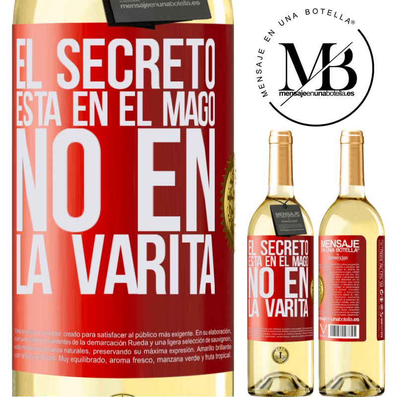 29,95 € Envoi gratuit | Vin blanc Édition WHITE Le secret est dans l'assistant, pas dans la baguette Étiquette Rouge. Étiquette personnalisable Vin jeune Récolte 2022 Verdejo