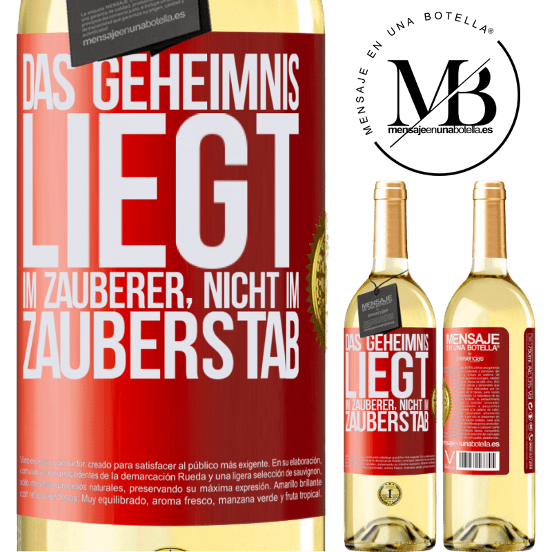 29,95 € Kostenloser Versand | Weißwein WHITE Ausgabe Das Geheimnis liegt im Zauberer, nicht im Zauberstab Rote Markierung. Anpassbares Etikett Junger Wein Ernte 2025 Verdejo