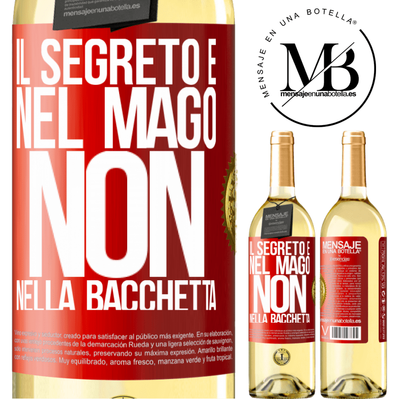 29,95 € Spedizione Gratuita | Vino bianco Edizione WHITE Il segreto è nel mago, non nella bacchetta Etichetta Rossa. Etichetta personalizzabile Vino giovane Raccogliere 2024 Verdejo