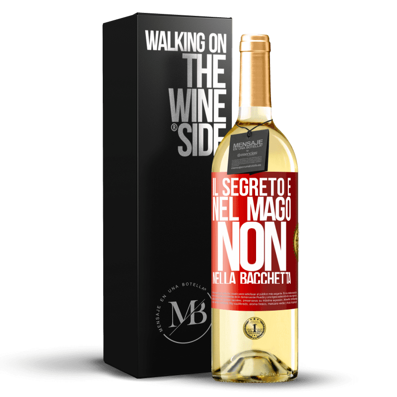 29,95 € Spedizione Gratuita | Vino bianco Edizione WHITE Il segreto è nel mago, non nella bacchetta Etichetta Rossa. Etichetta personalizzabile Vino giovane Raccogliere 2024 Verdejo