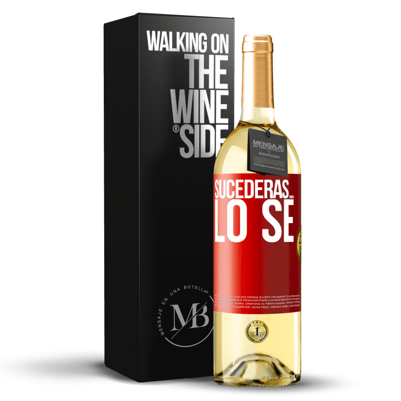 29,95 € Envío gratis | Vino Blanco Edición WHITE Sucederás… lo sé Etiqueta Roja. Etiqueta personalizable Vino joven Cosecha 2024 Verdejo