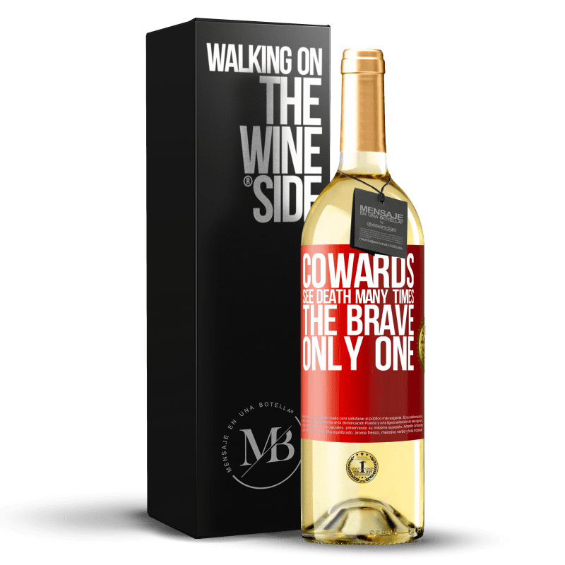29,95 € Free Shipping | White Wine WHITE Edition Cowards see death many times. The brave only one Red Label. Customizable label Young wine Harvest 2022 Verdejo