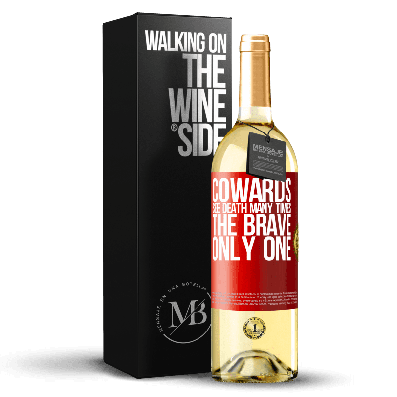 29,95 € Free Shipping | White Wine WHITE Edition Cowards see death many times. The brave only one Red Label. Customizable label Young wine Harvest 2024 Verdejo