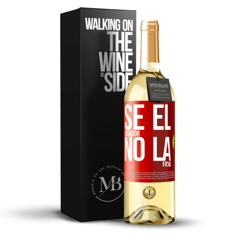 29,95 € Envío gratis | Vino Blanco Edición WHITE Se el jugador, no la ficha Etiqueta Roja. Etiqueta personalizable Vino joven Cosecha 2024 Verdejo