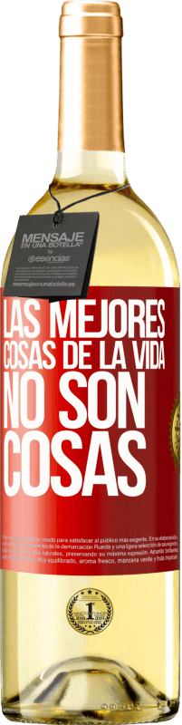 29,95 € Envío gratis | Vino Blanco Edición WHITE Las mejores cosas de la vida no son cosas Etiqueta Roja. Etiqueta personalizable Vino joven Cosecha 2025 Verdejo