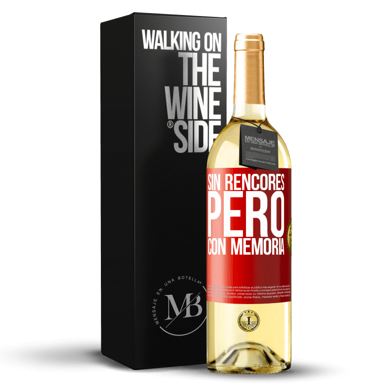 29,95 € Envío gratis | Vino Blanco Edición WHITE Sin rencores, pero con memoria Etiqueta Roja. Etiqueta personalizable Vino joven Cosecha 2024 Verdejo