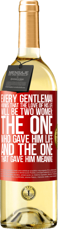29,95 € Free Shipping | White Wine WHITE Edition Every gentleman knows that the love of his life will be two women: the one who gave him life and the one that gave him Red Label. Customizable label Young wine Harvest 2025 Verdejo