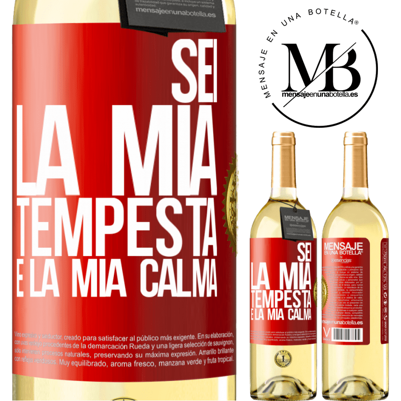 29,95 € Spedizione Gratuita | Vino bianco Edizione WHITE Sei la mia tempesta e la mia calma Etichetta Rossa. Etichetta personalizzabile Vino giovane Raccogliere 2023 Verdejo