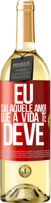 29,95 € | Vinho branco Edição WHITE Eu sou aquele amor que a vida te deve Etiqueta Vermelha. Etiqueta personalizável Vinho jovem Colheita 2024 Verdejo