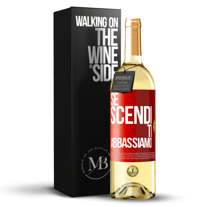 29,95 € Spedizione Gratuita | Vino bianco Edizione WHITE Se scendi, ti abbassiamo Etichetta Rossa. Etichetta personalizzabile Vino giovane Raccogliere 2025 Verdejo