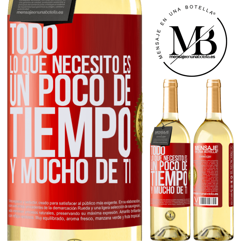 29,95 € Envoi gratuit | Vin blanc Édition WHITE Tout ce dont j'ai besoin, c'est d'un peu de temps et beaucoup d'entre vous Étiquette Rouge. Étiquette personnalisable Vin jeune Récolte 2022 Verdejo