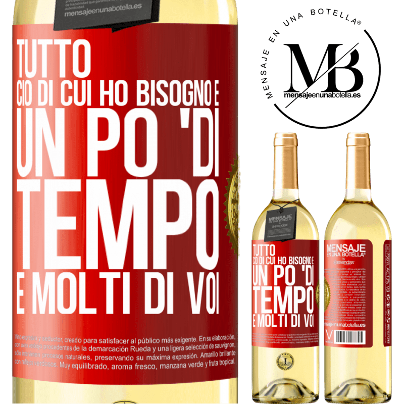 29,95 € Spedizione Gratuita | Vino bianco Edizione WHITE Tutto ciò di cui ho bisogno è un po 'di tempo e molti di voi Etichetta Rossa. Etichetta personalizzabile Vino giovane Raccogliere 2023 Verdejo