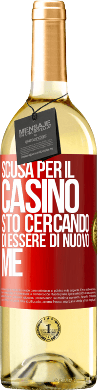 29,95 € | Vino bianco Edizione WHITE Scusa per il casino, sto cercando di essere di nuovo me Etichetta Rossa. Etichetta personalizzabile Vino giovane Raccogliere 2024 Verdejo