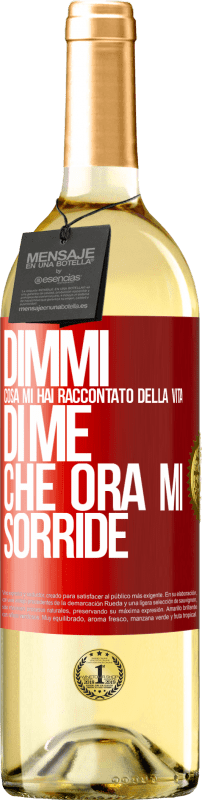 29,95 € | Vino bianco Edizione WHITE Dimmi cosa mi hai raccontato della vita di me che ora mi sorride Etichetta Rossa. Etichetta personalizzabile Vino giovane Raccogliere 2025 Verdejo