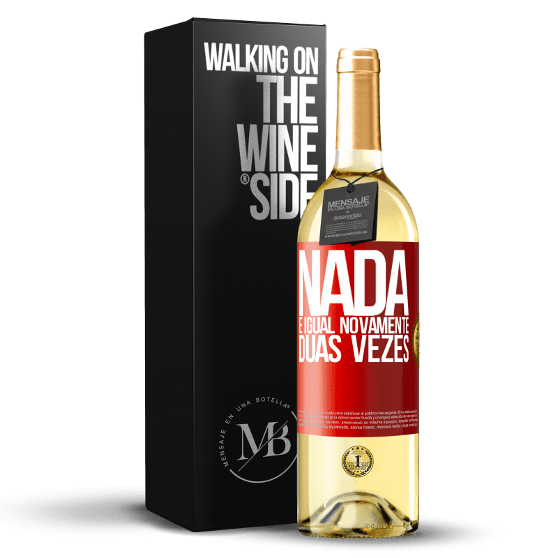 29,95 € Envio grátis | Vinho branco Edição WHITE Nada é igual novamente duas vezes Etiqueta Vermelha. Etiqueta personalizável Vinho jovem Colheita 2024 Verdejo