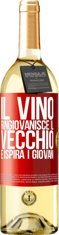 29,95 € | Vino bianco Edizione WHITE Il vino ringiovanisce il vecchio e ispira i giovani Etichetta Rossa. Etichetta personalizzabile Vino giovane Raccogliere 2023 Verdejo