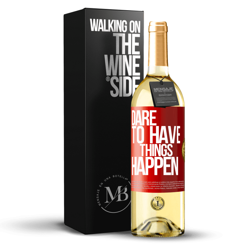 29,95 € Spedizione Gratuita | Vino bianco Edizione WHITE Dare to have things happen Etichetta Rossa. Etichetta personalizzabile Vino giovane Raccogliere 2024 Verdejo