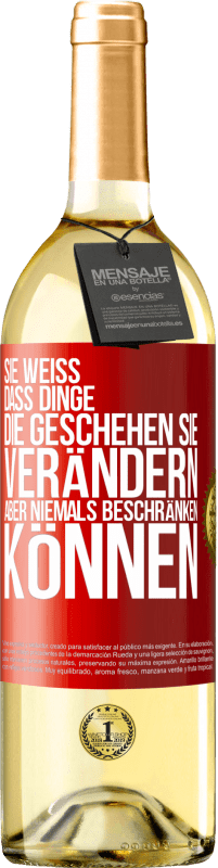 29,95 € | Weißwein WHITE Ausgabe Sie weiß, dass Dinge, die geschehen sie verändern aber niemals beschränken können Rote Markierung. Anpassbares Etikett Junger Wein Ernte 2024 Verdejo