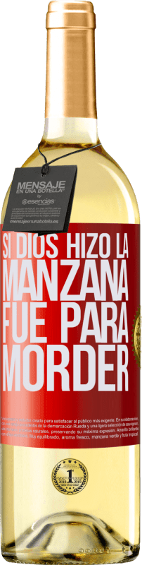 29,95 € | Vino Blanco Edición WHITE Si Dios hizo la manzana fue para morder Etiqueta Roja. Etiqueta personalizable Vino joven Cosecha 2025 Verdejo