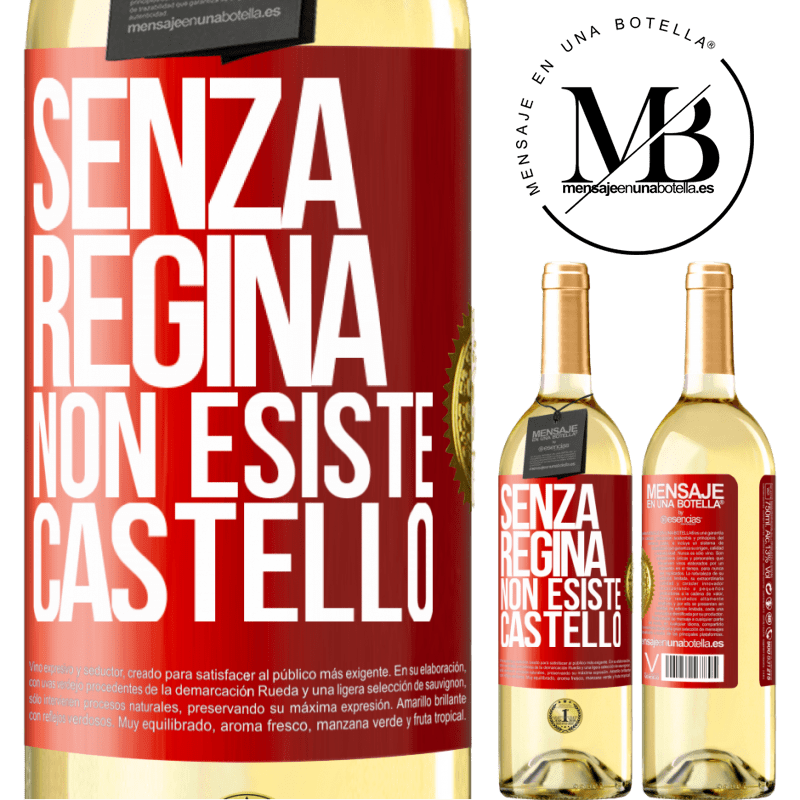 29,95 € Spedizione Gratuita | Vino bianco Edizione WHITE Senza regina, non esiste castello Etichetta Rossa. Etichetta personalizzabile Vino giovane Raccogliere 2024 Verdejo