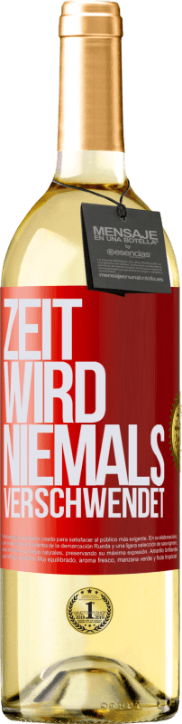 29,95 € | Weißwein WHITE Ausgabe Zeit wird niemals verschwendet Rote Markierung. Anpassbares Etikett Junger Wein Ernte 2023 Verdejo