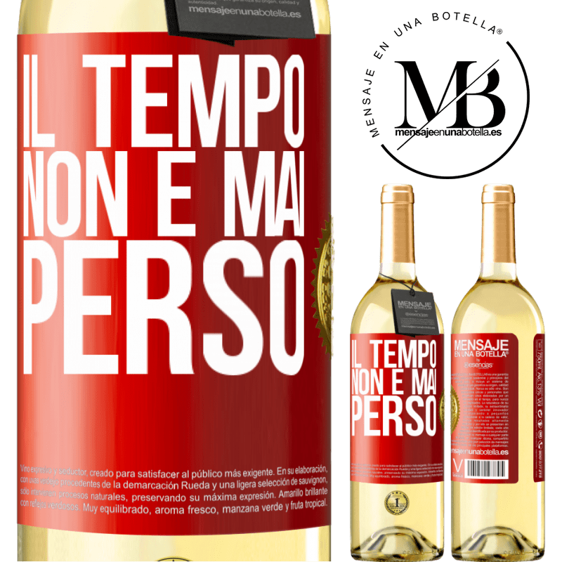 29,95 € Spedizione Gratuita | Vino bianco Edizione WHITE Il tempo non è mai perso Etichetta Rossa. Etichetta personalizzabile Vino giovane Raccogliere 2023 Verdejo