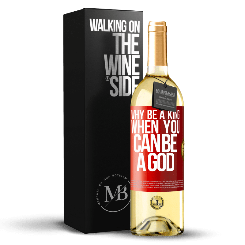 29,95 € 送料無料 | 白ワイン WHITEエディション 神になれるのになぜ王になるのか 赤いタグ. カスタマイズ可能なラベル 若いワイン 収穫 2023 Verdejo