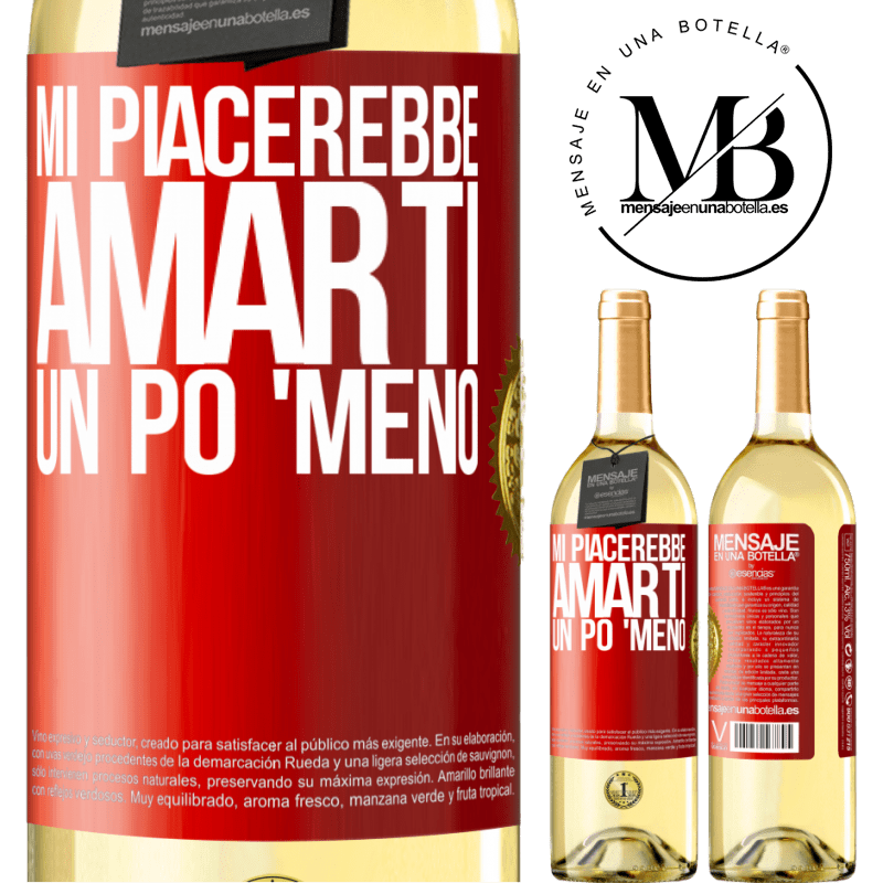 29,95 € Spedizione Gratuita | Vino bianco Edizione WHITE Mi piacerebbe amarti un po 'meno Etichetta Rossa. Etichetta personalizzabile Vino giovane Raccogliere 2023 Verdejo