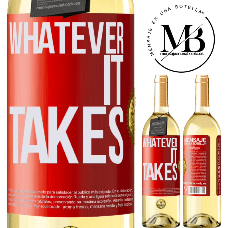 29,95 € Envoi gratuit | Vin blanc Édition WHITE Whatever it takes Étiquette Rouge. Étiquette personnalisable Vin jeune Récolte 2022 Verdejo
