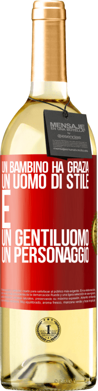 29,95 € | Vino bianco Edizione WHITE Un bambino ha grazia, un uomo di stile e un gentiluomo, un personaggio Etichetta Rossa. Etichetta personalizzabile Vino giovane Raccogliere 2025 Verdejo