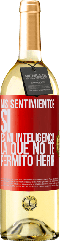 29,95 € Envío gratis | Vino Blanco Edición WHITE Mis sentimientos, sí. Es mi inteligencia la que no te permito herir Etiqueta Roja. Etiqueta personalizable Vino joven Cosecha 2024 Verdejo