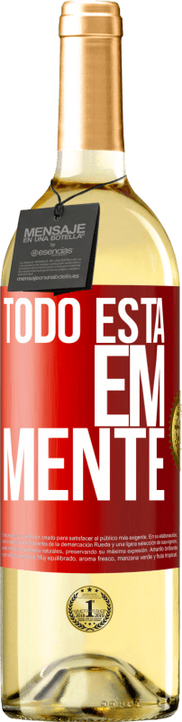29,95 € | Vinho branco Edição WHITE Todo está em mente Etiqueta Vermelha. Etiqueta personalizável Vinho jovem Colheita 2023 Verdejo