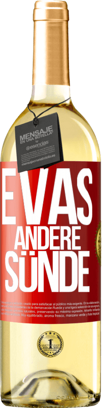 29,95 € Kostenloser Versand | Weißwein WHITE Ausgabe Evas andere Sünde Rote Markierung. Anpassbares Etikett Junger Wein Ernte 2023 Verdejo