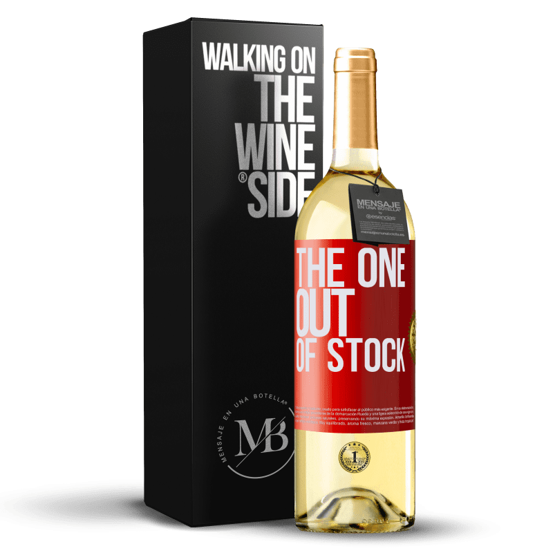 29,95 € Kostenloser Versand | Weißwein WHITE Ausgabe The one out of stock Rote Markierung. Anpassbares Etikett Junger Wein Ernte 2023 Verdejo