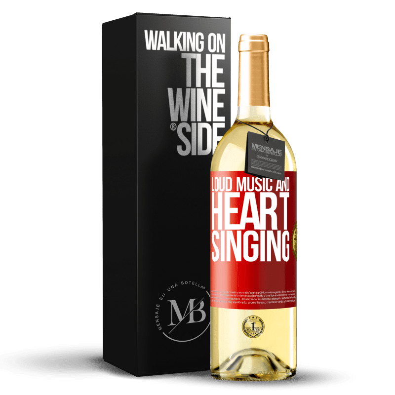 29,95 € 送料無料 | 白ワイン WHITEエディション 大音量の音楽と心の歌 赤いタグ. カスタマイズ可能なラベル 若いワイン 収穫 2023 Verdejo