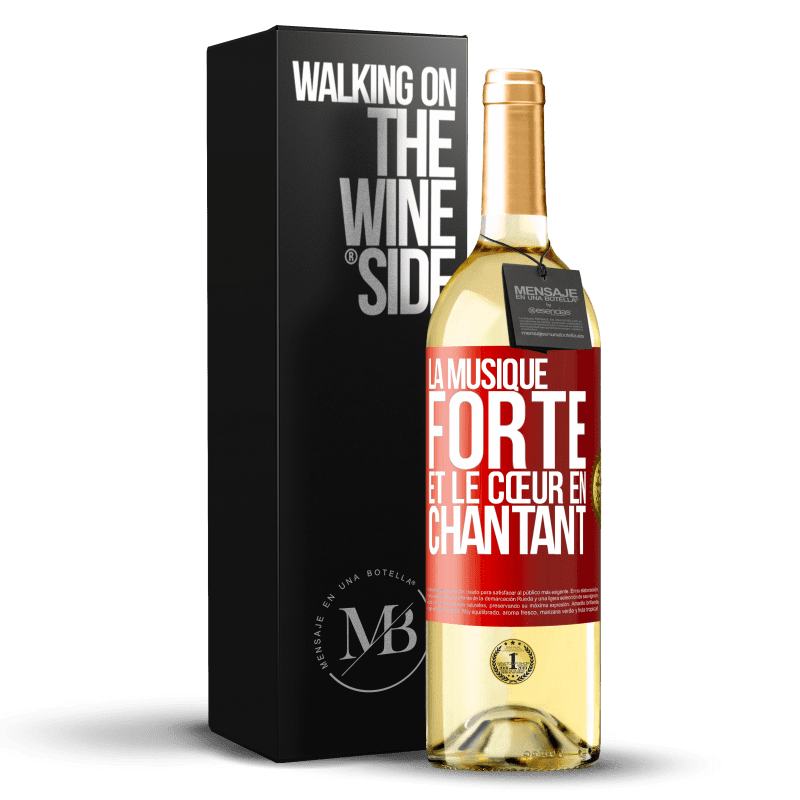 29,95 € Envoi gratuit | Vin blanc Édition WHITE La musique forte et le cœur en chantant Étiquette Rouge. Étiquette personnalisable Vin jeune Récolte 2024 Verdejo