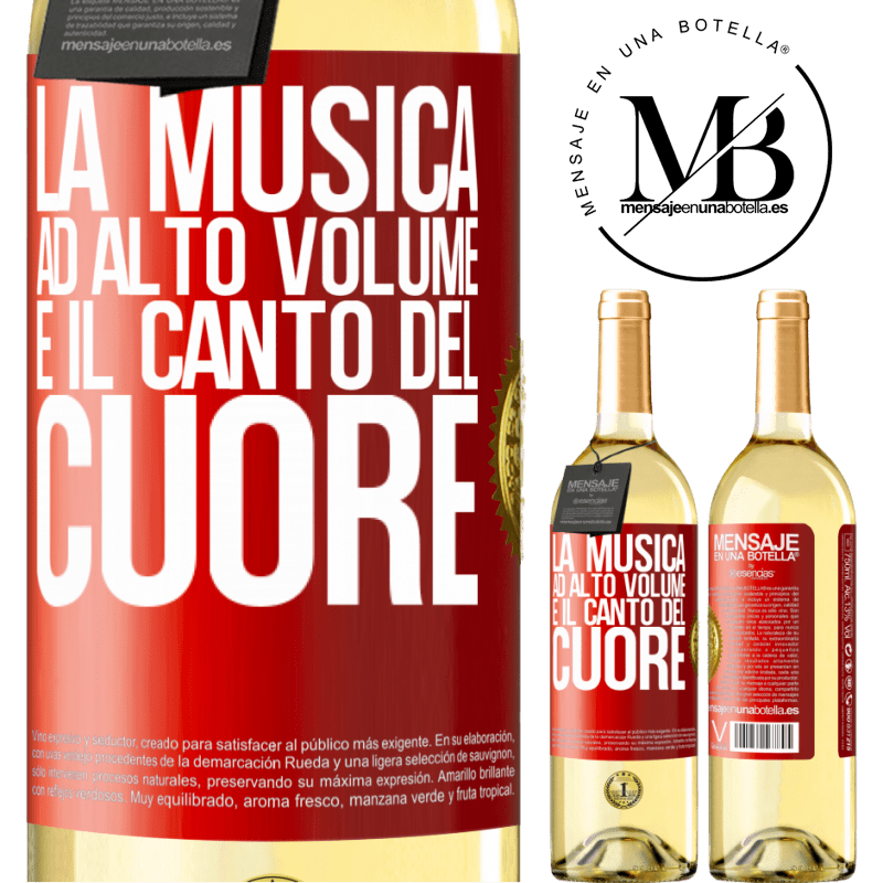 29,95 € Spedizione Gratuita | Vino bianco Edizione WHITE La musica ad alto volume e il canto del cuore Etichetta Rossa. Etichetta personalizzabile Vino giovane Raccogliere 2023 Verdejo