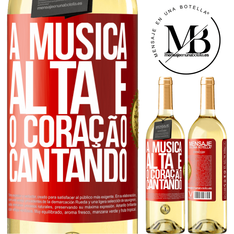 29,95 € Envio grátis | Vinho branco Edição WHITE A música alta e o coração cantando Etiqueta Vermelha. Etiqueta personalizável Vinho jovem Colheita 2023 Verdejo