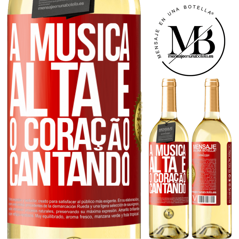 29,95 € Envio grátis | Vinho branco Edição WHITE A música alta e o coração cantando Etiqueta Vermelha. Etiqueta personalizável Vinho jovem Colheita 2025 Verdejo