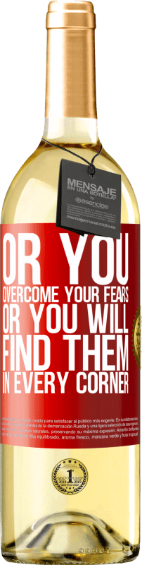 29,95 € | Белое вино Издание WHITE Или вы преодолеваете свои страхи, или вы найдете их на каждом углу Красная метка. Настраиваемая этикетка Молодое вино Урожай 2023 Verdejo