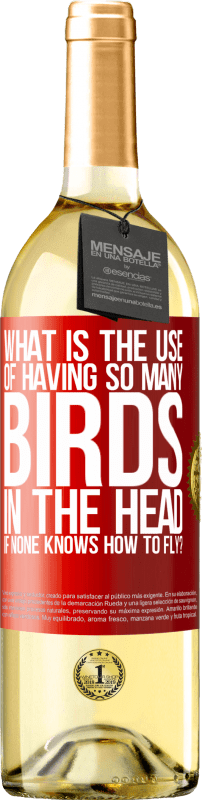 29,95 € | Белое вино Издание WHITE Какая польза от того, что в голове столько птиц, если никто не умеет летать? Красная метка. Настраиваемая этикетка Молодое вино Урожай 2023 Verdejo